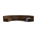  Manufacturer Color_Brown -- Arc 162" Brown Velvet Upholstered 7 pc Modular Sectional IMAGE 1