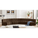  Manufacturer Color_Brown -- Arc 162" Brown Velvet Upholstered 7 pc Modular Sectional IMAGE 2