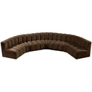  Manufacturer Color_Brown -- Arc 162" Brown Velvet Upholstered 7 pc Modular Sectional IMAGE 4