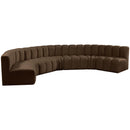 Manufacturer Color_Brown -- Arc 162" Brown Velvet Upholstered 7 pc Modular Sectional IMAGE 5