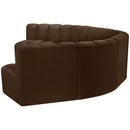  Manufacturer Color_Brown -- Arc 162" Brown Velvet Upholstered 7 pc Modular Sectional IMAGE 7