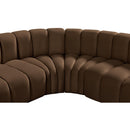 Meridian Arc Brown Velvet 7 pc Modular Sectional IMAGE 9