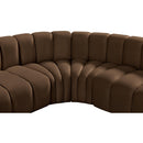Meridian Arc Brown Velvet 7 pc Modular Sectional IMAGE 10