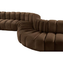  Manufacturer Color_Brown -- Arc 170" Brown Velvet Upholstered 7 pc Modular Sectional IMAGE 14