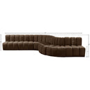  Manufacturer Color_Brown -- Arc 170" Brown Velvet Upholstered 7 pc Modular Sectional IMAGE 16