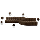  Manufacturer Color_Brown -- Arc 170" Brown Velvet Upholstered 7 pc Modular Sectional IMAGE 17