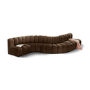  Manufacturer Color_Brown -- Arc 170" Brown Velvet Upholstered 7 pc Modular Sectional IMAGE 1