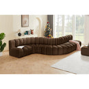  Manufacturer Color_Brown -- Arc 170" Brown Velvet Upholstered 7 pc Modular Sectional IMAGE 2