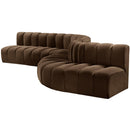 Manufacturer Color_Brown -- Arc 170" Brown Velvet Upholstered 7 pc Modular Sectional IMAGE 6
