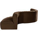  Manufacturer Color_Brown -- Arc 170" Brown Velvet Upholstered 7 pc Modular Sectional IMAGE 8