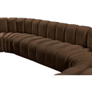  Manufacturer Color_Brown -- Arc 150" Brown Velvet Upholstered 8 pc Modular Sectional IMAGE 10
