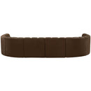  Manufacturer Color_Brown -- Arc 150" Brown Velvet Upholstered 8 pc Modular Sectional IMAGE 3