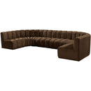  Manufacturer Color_Brown -- Arc 150" Brown Velvet Upholstered 8 pc Modular Sectional IMAGE 6