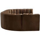  Manufacturer Color_Brown -- Arc 150" Brown Velvet Upholstered 8 pc Modular Sectional IMAGE 7