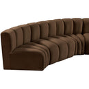  Manufacturer Color_Brown -- Arc 162" Brown Velvet Upholstered 8 pc Modular Sectional IMAGE 11