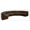  Manufacturer Color_Brown -- Arc 162" Brown Velvet Upholstered 8 pc Modular Sectional IMAGE 14