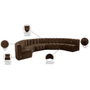  Manufacturer Color_Brown -- Arc 162" Brown Velvet Upholstered 8 pc Modular Sectional IMAGE 15