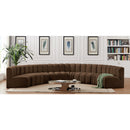  Manufacturer Color_Brown -- Arc 162" Brown Velvet Upholstered 8 pc Modular Sectional IMAGE 2
