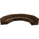  Manufacturer Color_Brown -- Arc 162" Brown Velvet Upholstered 8 pc Modular Sectional IMAGE 4