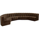  Manufacturer Color_Brown -- Arc 162" Brown Velvet Upholstered 8 pc Modular Sectional IMAGE 5