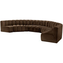  Manufacturer Color_Brown -- Arc 162" Brown Velvet Upholstered 8 pc Modular Sectional IMAGE 6