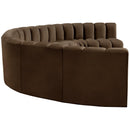  Manufacturer Color_Brown -- Arc 162" Brown Velvet Upholstered 8 pc Modular Sectional IMAGE 7