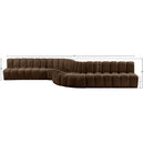  Manufacturer Color_Brown -- Arc 197" Brown Velvet Upholstered 8 pc Modular Sectional IMAGE 16