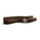  Manufacturer Color_Brown -- Arc 197" Brown Velvet Upholstered 8 pc Modular Sectional IMAGE 1