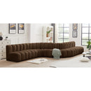  Manufacturer Color_Brown -- Arc 197" Brown Velvet Upholstered 8 pc Modular Sectional IMAGE 2