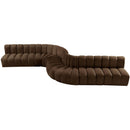 Manufacturer Color_Brown -- Arc 197" Brown Velvet Upholstered 8 pc Modular Sectional IMAGE 4