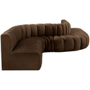  Manufacturer Color_Brown -- Arc 197" Brown Velvet Upholstered 8 pc Modular Sectional IMAGE 5