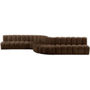  Manufacturer Color_Brown -- Arc 197" Brown Velvet Upholstered 8 pc Modular Sectional IMAGE 7