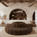  Manufacturer Color_Brown -- Arc 90" Brown Velvet Upholstered 8 pc Modular Sectional IMAGE 2