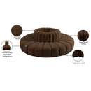  Manufacturer Color_Brown -- Arc 90" Brown Velvet Upholstered 8 pc Modular Sectional IMAGE 7