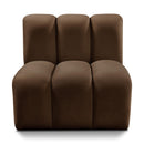  Manufacturer Color_Brown -- Arc Brown Velvet Upholstered Modular Straight Chair IMAGE 1