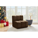  Manufacturer Color_Brown -- Arc Brown Velvet Upholstered Modular Straight Chair IMAGE 2