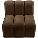  Manufacturer Color_Brown -- Arc Brown Velvet Upholstered Modular Straight Chair IMAGE 4