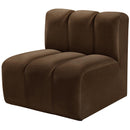  Manufacturer Color_Brown -- Arc Brown Velvet Upholstered Modular Straight Chair IMAGE 6