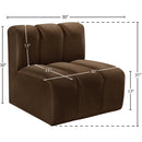  Manufacturer Color_Brown -- Arc Brown Velvet Upholstered Modular Straight Chair IMAGE 7