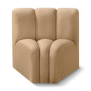 Meridian Arc Camel Velvet Curved Corner IMAGE 1