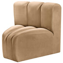  Manufacturer Color_Camel -- Arc Camel Velvet Upholstered Modular Curved Corner Chair IMAGE 6