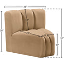  Manufacturer Color_Camel -- Arc Camel Velvet Upholstered Modular Curved Corner Chair IMAGE 8
