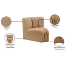Meridian Arc Camel Velvet Curved Corner IMAGE 9