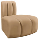  Manufacturer Color_Camel -- Arc Camel Velvet Upholstered Modular Reverse Corner Chair IMAGE 5