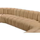 Meridian Arc Camel Velvet 10 pc Modular Sectional IMAGE 13