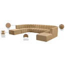 Meridian Arc Camel Velvet 10 pc Modular Sectional IMAGE 17