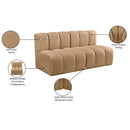  Manufacturer Color_Camel -- Arc 60" Camel Velvet Upholstered 2 pc Modular Sectional IMAGE 10