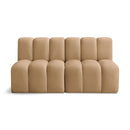 Meridian Arc Camel Velvet 2 pc Modular Sectional IMAGE 1