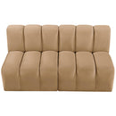 Manufacturer Color_Camel -- Arc 60" Camel Velvet Upholstered 2 pc Modular Sectional IMAGE 4