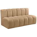  Manufacturer Color_Camel -- Arc 60" Camel Velvet Upholstered 2 pc Modular Sectional IMAGE 5